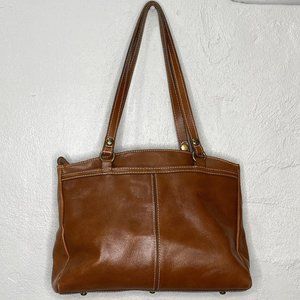 Patricia Nash Poppy Womens Handbag Brown Leather Double Handle Shoulder Tote